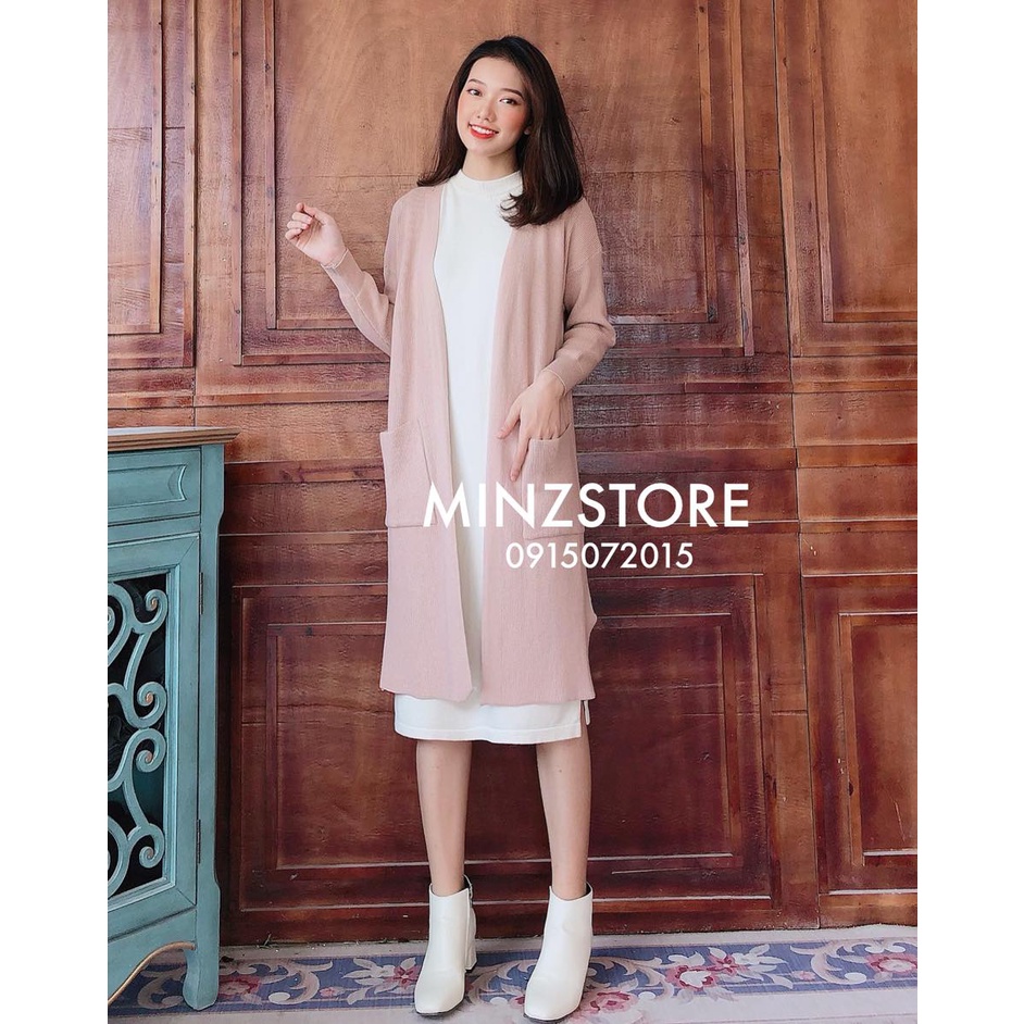 Cardigan dáng dài 2 túi #1757 (5 màu)
