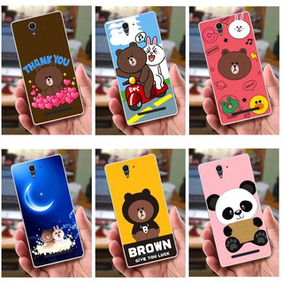 Ốp lưng Sony Xperia C3 (dẻo viền trắng trong) - Hinh Gấu Brown, Panda Cực Dễ Thương