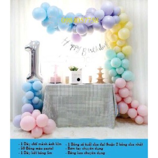 Set bóng sinh nhật kèm bóng pastel