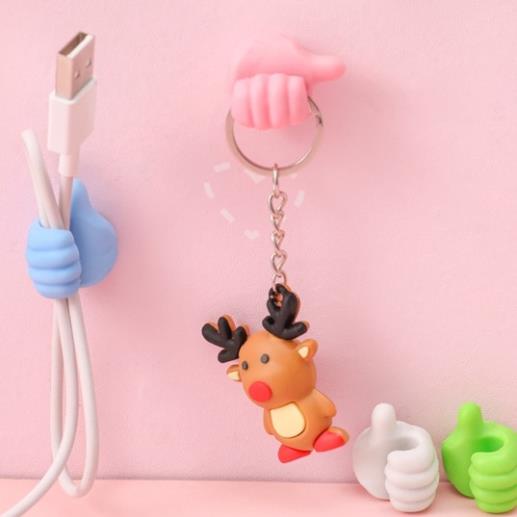 Móc kẹp hình bàn tay dơ ngón cái treo dây cáp/đồ dùng/chìa khóa đa năng