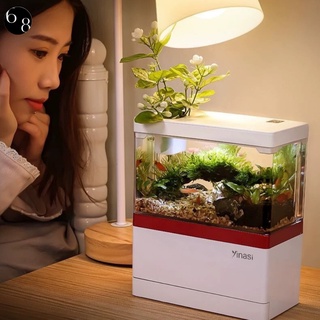 Bể Cá Mini Để Bàn Fish Tank Đa Chức Năng