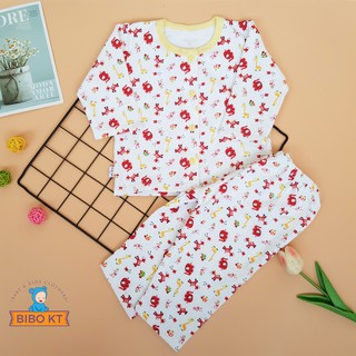 [ + QUÀ TẶNG ] Bộ đồ dài cài nút vải cotton nỉ hình thú xinh
