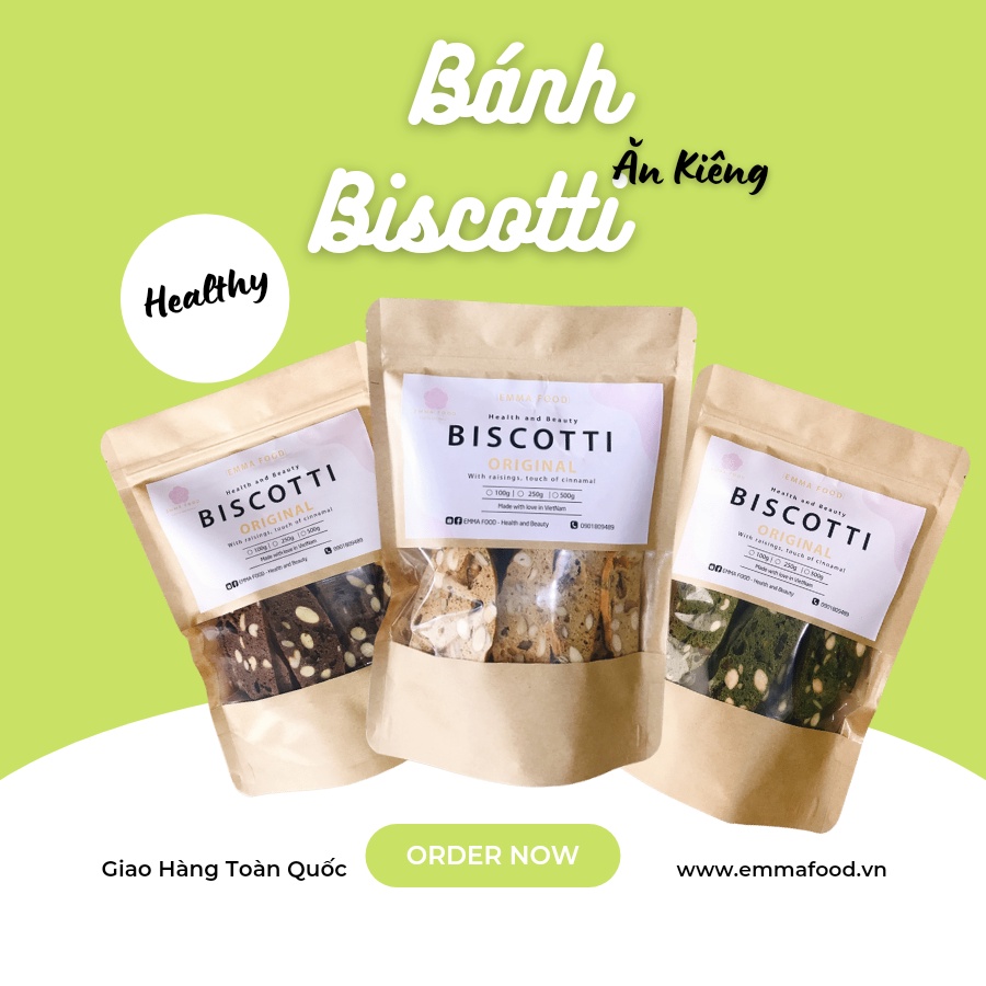 500G BÁNH BISCOTTI KHÔNG ĐƯỜNG EMMA FOOD - ĂN KIÊNG LÀNH MẠNH