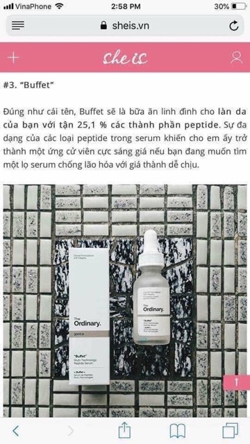 Tinh Chất Chống Lão Hoá The Ordinary Buffet Serum 30ml