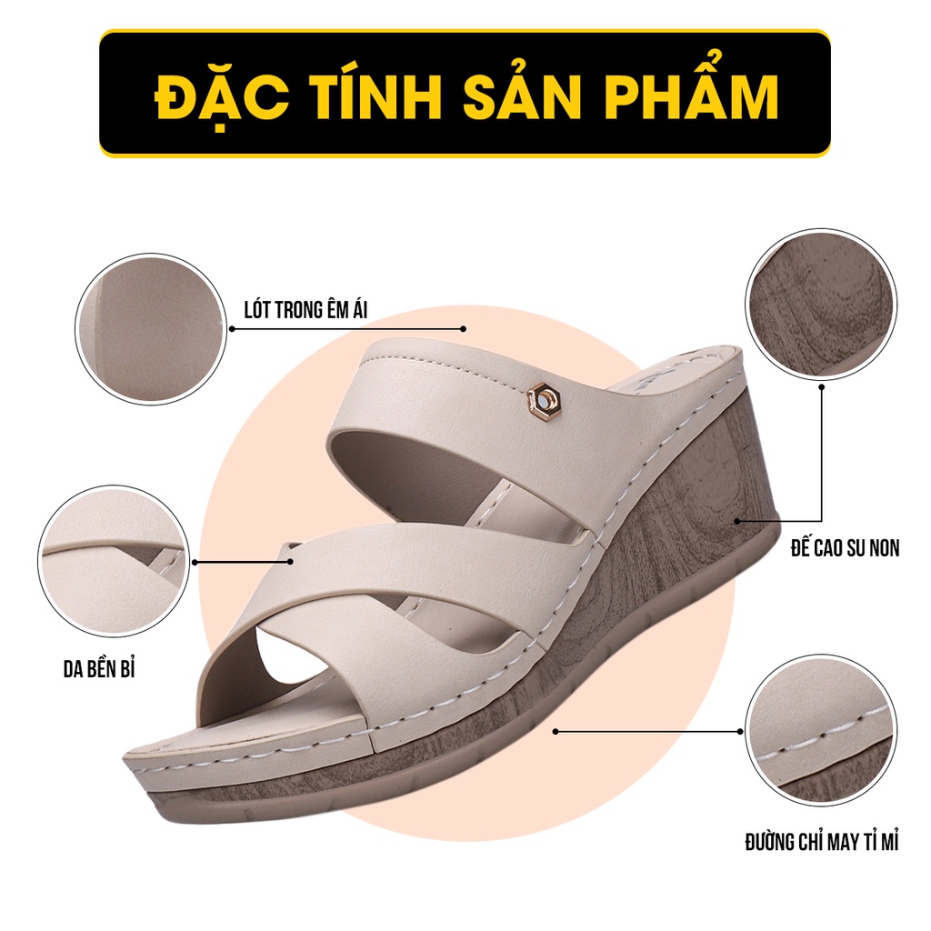 Dép nữ đế xuồng quai hậu bánh mì cao gót quai ngang lê xỏ ngón thời trang thiết kế sục đẹp bảo hành 1 năm P76 TIMAN