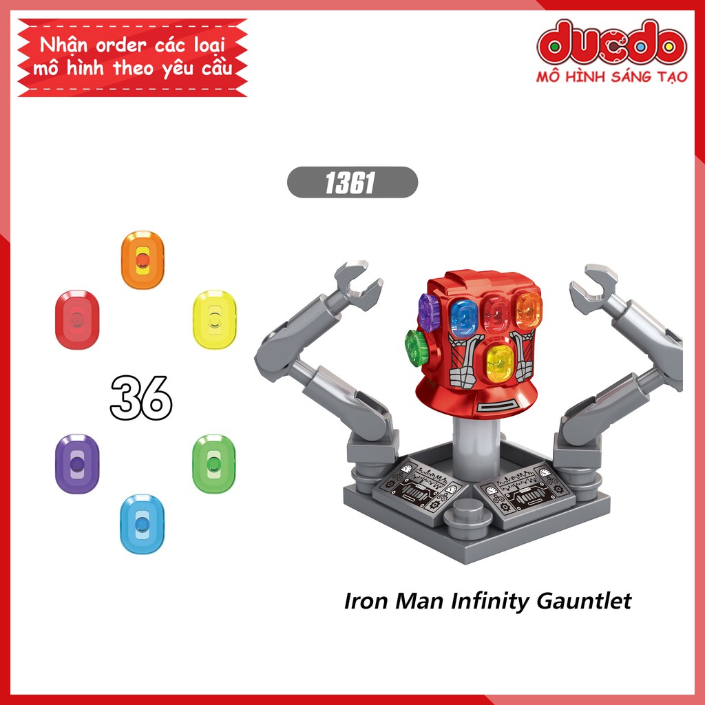 Minifigures găng tay full đá vô cực - 36 đá End Game - Đồ chơi Lắp ghép Xếp hình Mô hình Mini Iron Man Xinh X1361