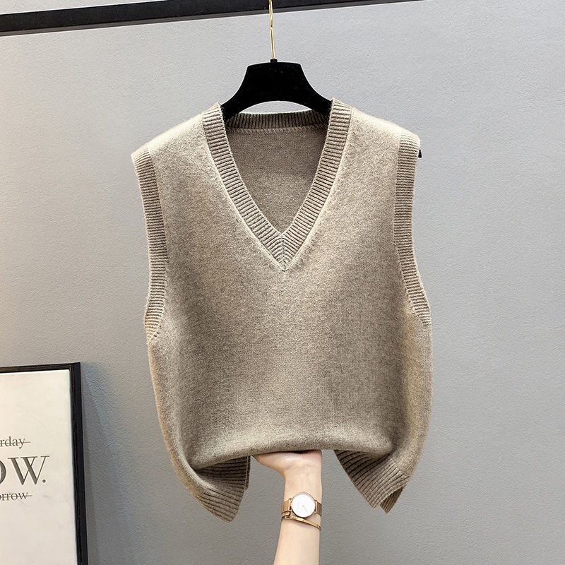 Áo Len Nữ Không Tay Cổ Chữ V Form Rộng Mới Áo vest