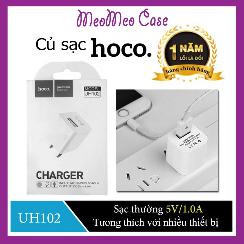 Cốc sạc Hoco UH102 Chính Hãng Cao Cấp – Hỗ Trợ Sạc Nhanh - Cho Điện Thoại IPhone IPad Airpod Tai Nghe Sạc Pin Dự Phòng