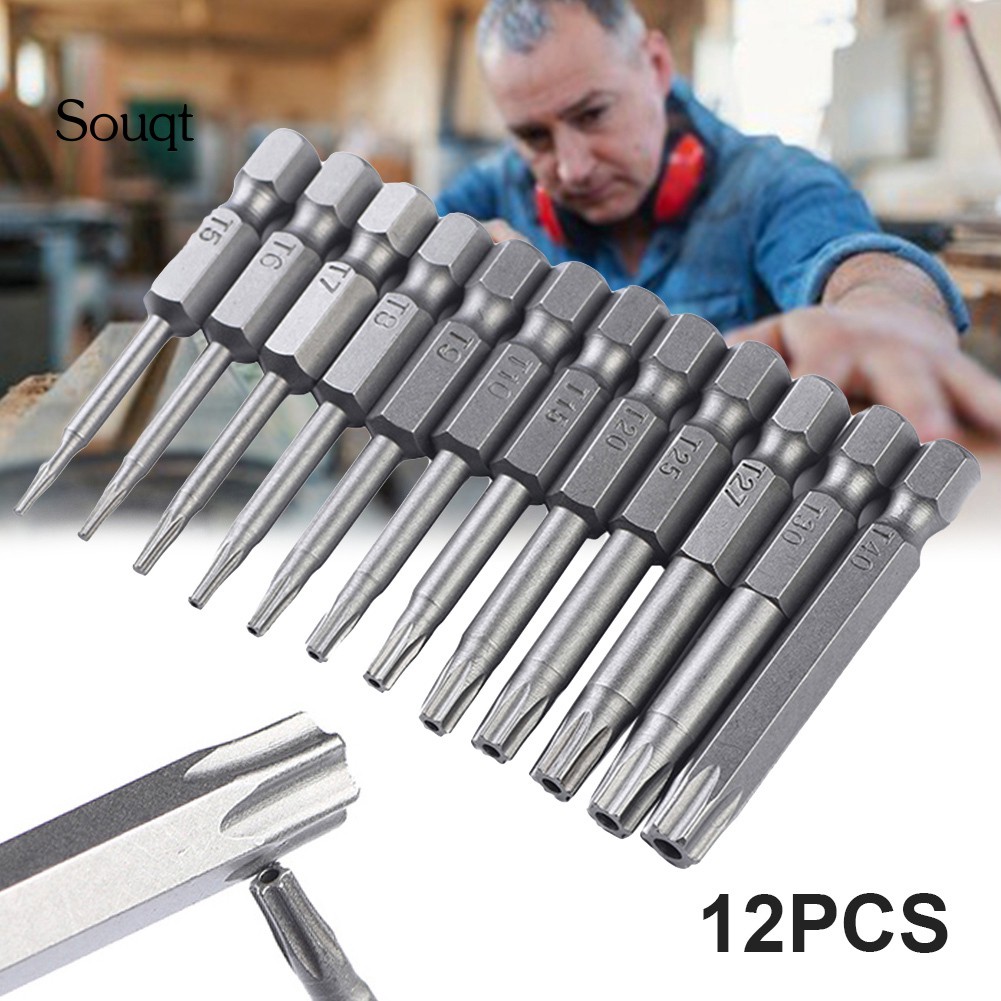 Set 8/12 đầu tuốc nơ vít lục giác từ tính 1/4inch 50mm bằng thép S2