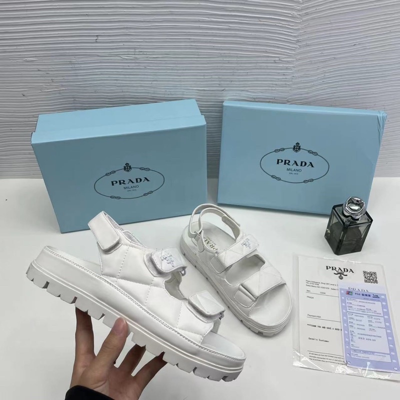 Sandal Prada 2 Màu Trắng Đen Full Size 35-39