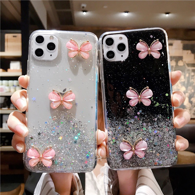 Ốp Điện Thoại Silicon Mềm Trong Suốt Chống Sốc Hình Bướm 3d Lấp Lánh Cho Iphone Se 2020 11 Pro Max 12 Mini Xs Xr 6 6s 7 8 Plus Xs 7 + 8 + | BigBuy360 - bigbuy360.vn