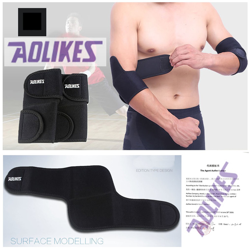 FREE SHIP - Aolikes AL 7646 (1 ĐÔI) ĐỆM HƠI BẢO VỆ KHUỶU TAY THÔNG HƠI chống trượt chuyên gym CHÍNH HÃNG BÁN SỈ GĂNG TAY