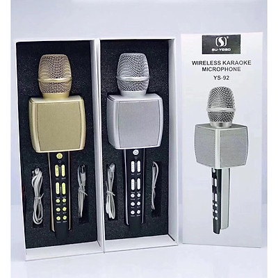 Micro karaoke YS98 cao cấp, Micro karaoke bluetooth không dây tích hợp loa bass, tres, Bảo hành 6 tháng