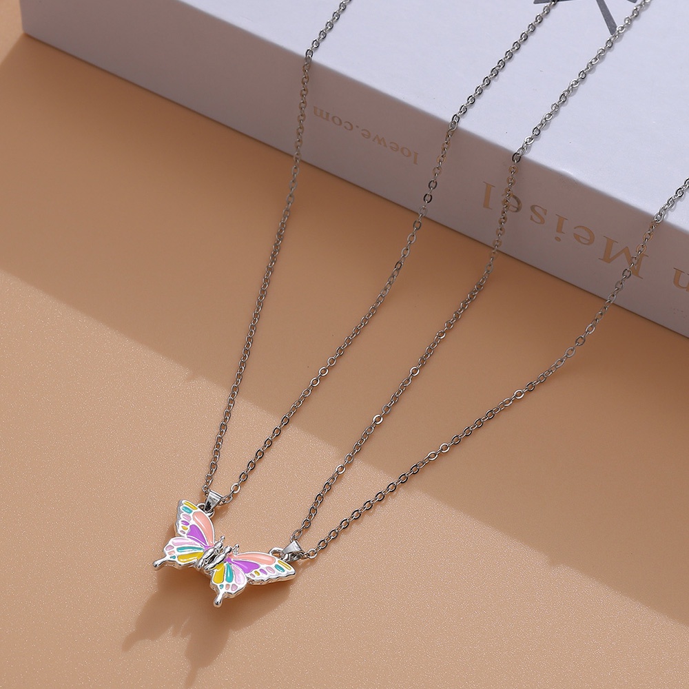 Vòng cổ Mặt Hình Bướm Bằng Hợp Kim Nhiều Màu Sắc Thời Trang Dành Cho Nữ