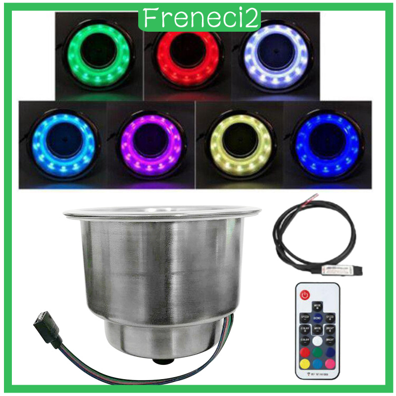 Giá Đỡ Cốc Nước Bằng Thép Không Gỉ Có Đèn Led Rgb Freneci2 Cho Tàu Thuyền / Xe Hơi / Rv