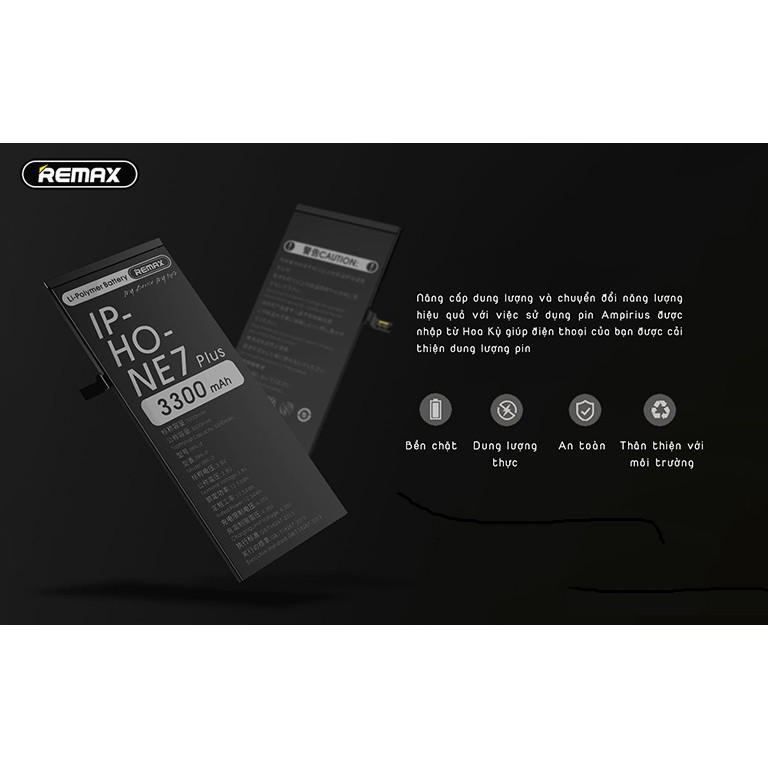Combo pin dung lượng cao Remax RPA-i7 cho Iphone 7/7 plus & bộ vít mở