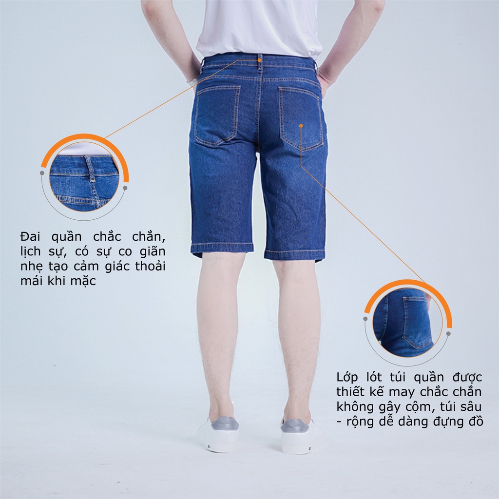 Quần Short Jean Nam H90 Chất Bò Giấy Cao Cấp Co Giãn 4 Chiều, Không Bai Gião, Bền Màu, Mặc Cực Thoải Mái  HSTJ001-01
