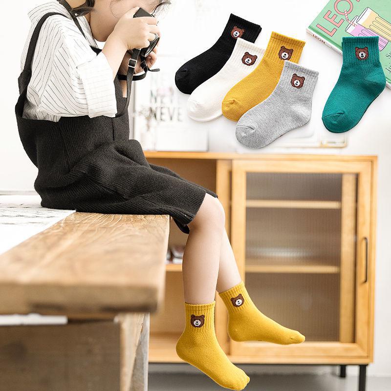1 Bộ 5 Đôi Vớ Màu Kẹo Ngọt Dễ Thương Cho Bé 1-6 Tuổi