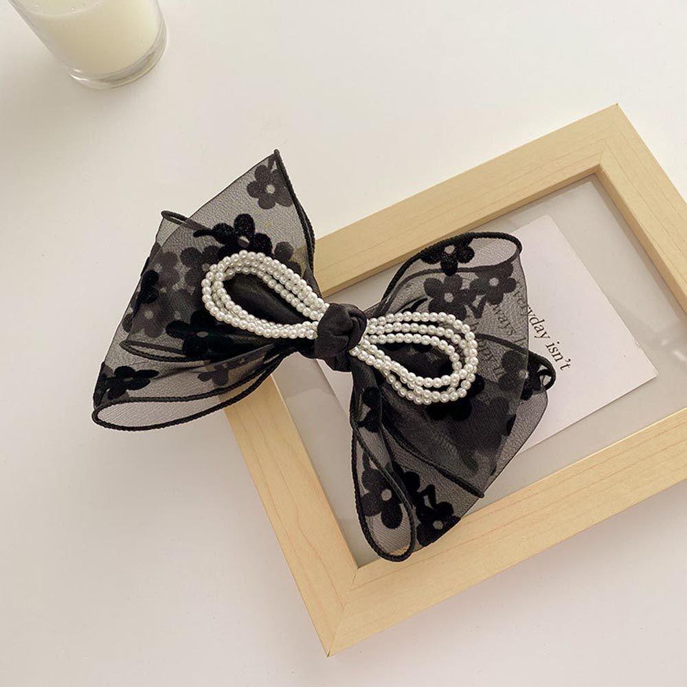 Kẹp Tóc Đuôi Ngựa Bằng Vải Organza Hình Hoa Phong Cách Vintage Hàn Quốc Cho Nữ