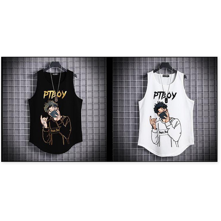 Áo ba lỗ nam in hình trẻ trung Hot mùa hè , chất thun co dãn mát mẻ phong cách áo 3 lỗ bóng rổ , 2 màu trắng và đen Phân