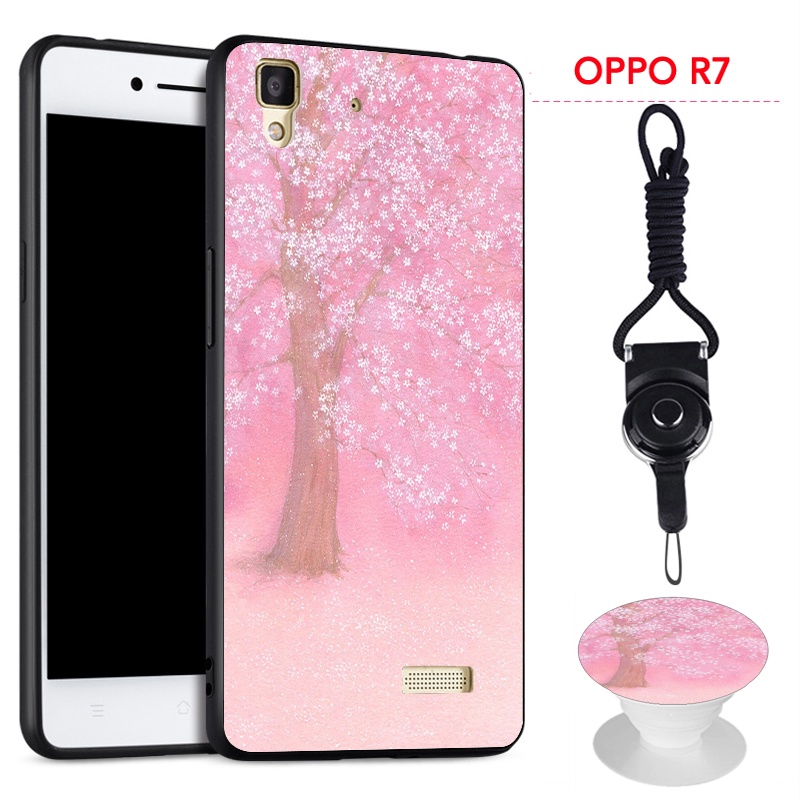 Ốp Điện Thoại Silicon Mềm Có Dây Đeo Đệm Đỡ Cho Oppo R7 / R7 Lite