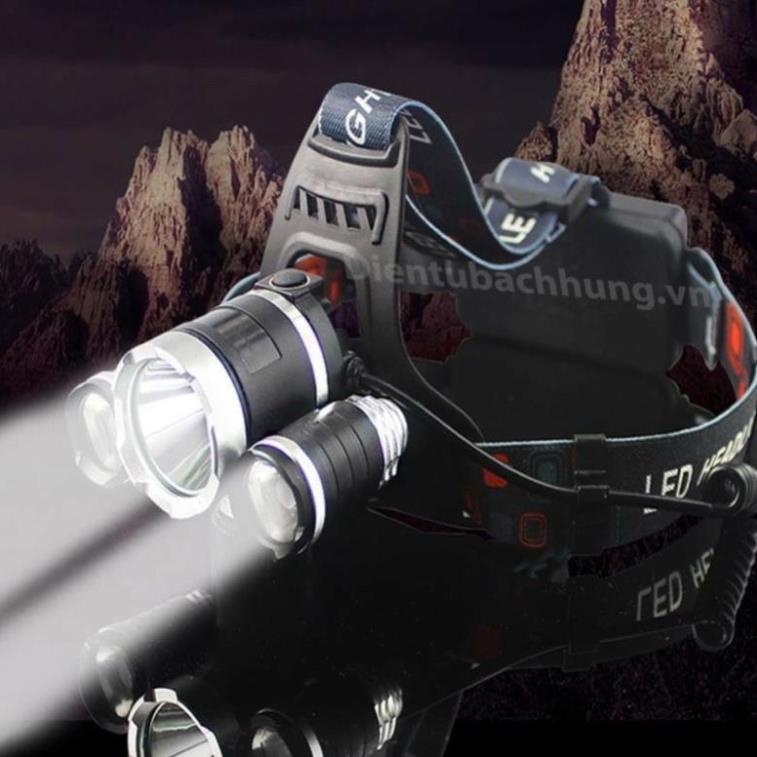 ✔️ GIÁ SỈ - Đèn Pin Đội Đầu 3 Bóng Led - Siêu Sáng,
