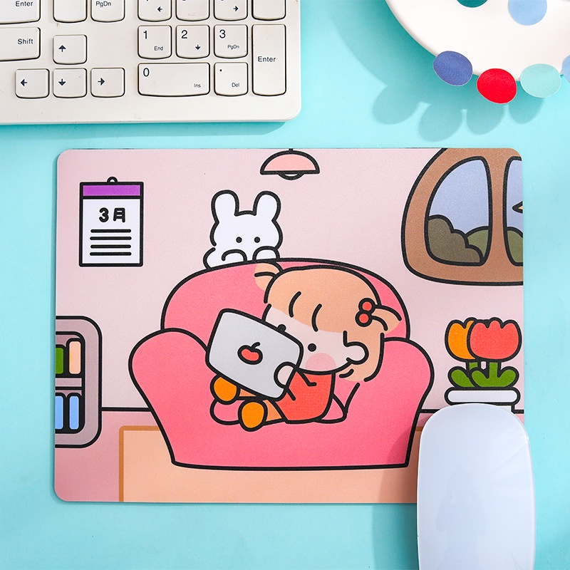 Miếng Lót Chuột Hoạt Hình Dễ Thương Dày Dặn, Chống Trượt - BooMart