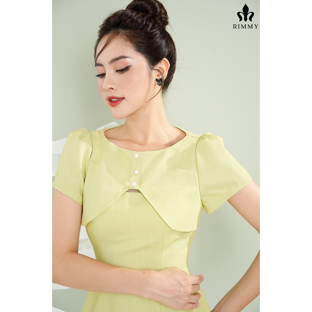 Áo sơ mi xanh cốm cách điệu Risy By Rimmy