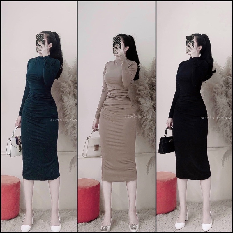 váy body nhúm eo ngắn tay và dài tay che khuyết điểm ở bụng chất dày dặn đẹp