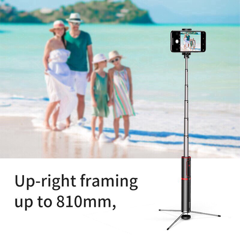 Gậy chụp ảnh selfie hỗ trợ nút bấm Bluetooth pin sạc, tích hợp 3 chân dựng - Baseus Bluetooth Selfie Stick Tripod