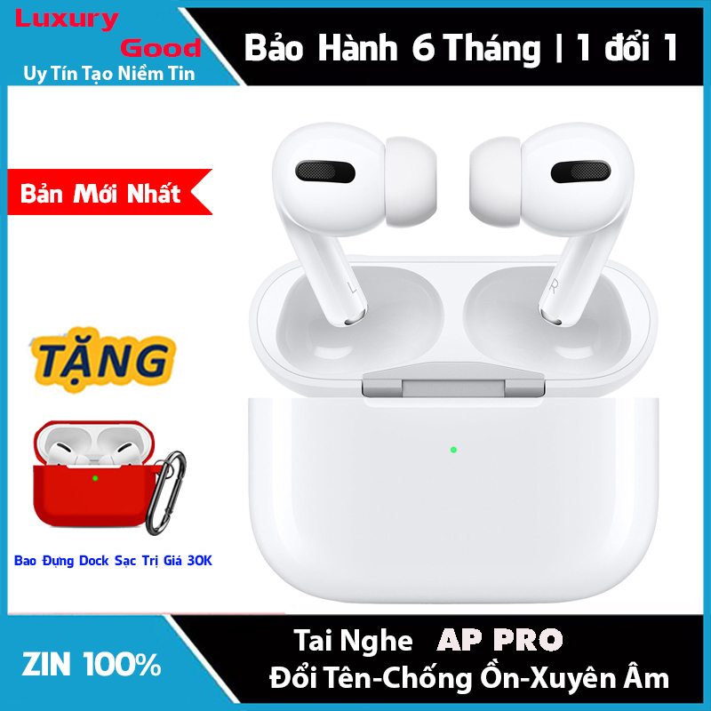 Tai Nghe Bluetooth Không Dây AP Pro Bản Siêu Cấp Cao Nhất Giúp,Đổi Tên,Chống Ồn,Xuyên Âm,Âm Thanh Siêu Hay,Chống Ồn Tốt