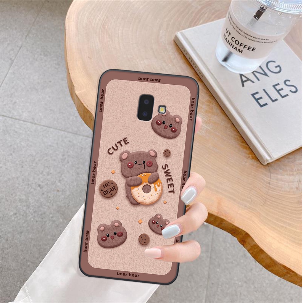 Ốp lưng Samsung Galaxy J6 PLUS / J6 + in hình Gấu nâu - hồng, Gấu Be@rick  cực CUTE, DỄ THƯƠNG