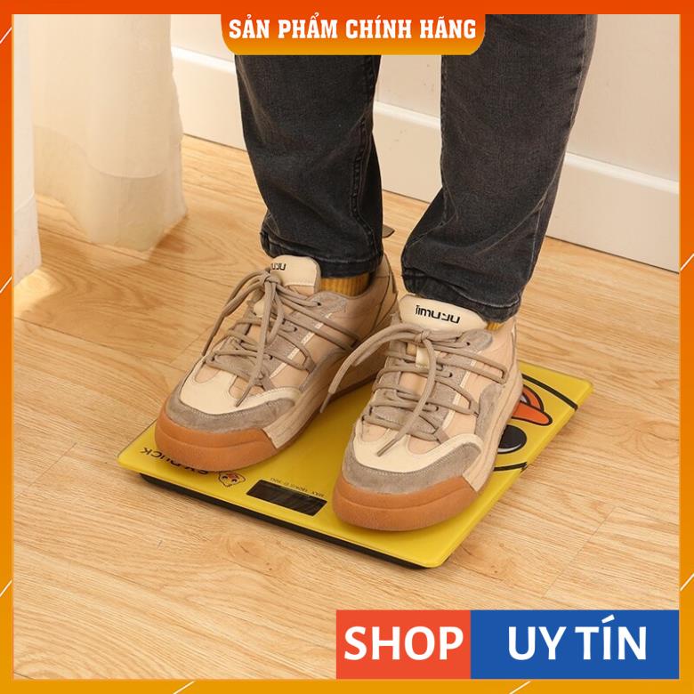 Cân điện tử sức khỏe hình con vịt vàng DUCK xinh xắn màn hình led kính cường lực màn hình led kính cường lực siêu bền