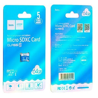 Thẻ nhớ micro sd hoco 64gb - xanh mây