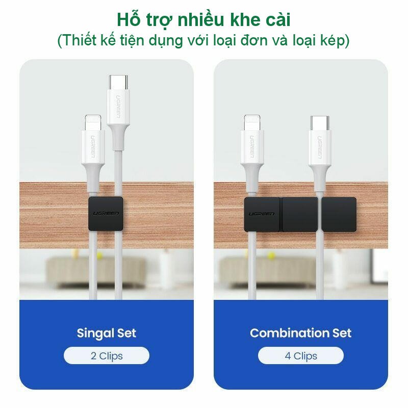 Kẹp cáp di động giá đỡ kẹp cáp, dây tai nghe, dây mạng, dây sạc... giúp gọn không gian  UGREEN 70585