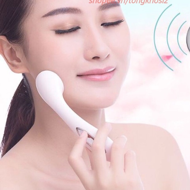 Máy massage ion cầm tay dưỡng thẩm thấu kem trắng da bản full hộp