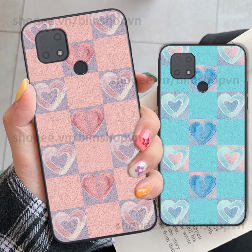 Ốp Xiaomi Redmi 10C caro trái tim nhiều màu sắc, đầy cá tính, khẳng định phong cách