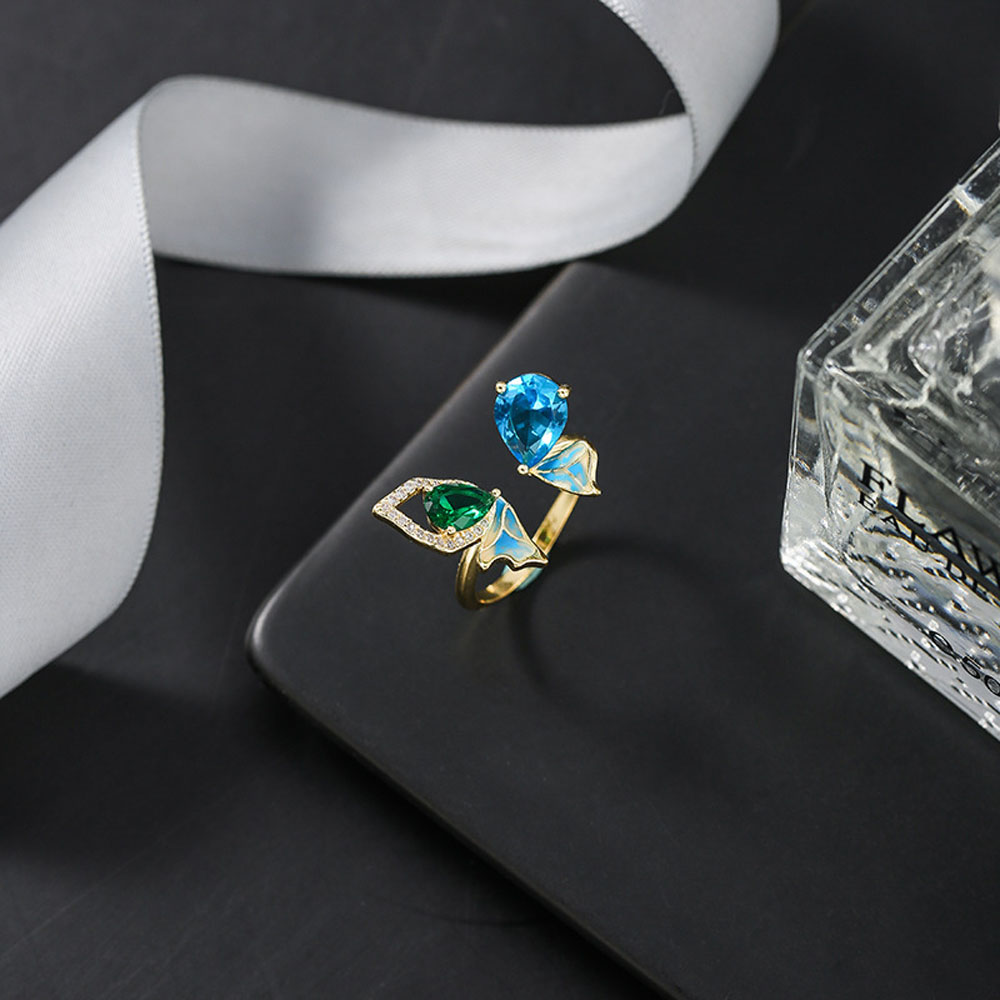 Nhẫn Đeo Tay Kim Loại Hình Bướm Đính Đá Lung Linh Hợp Thời Trang Cho Nữ