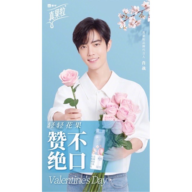 CÓ SẴN [Tiêu Chiến] Sữa uống Chân Quả Lạp vị hoa anh đào & bạch đào | BigBuy360 - bigbuy360.vn