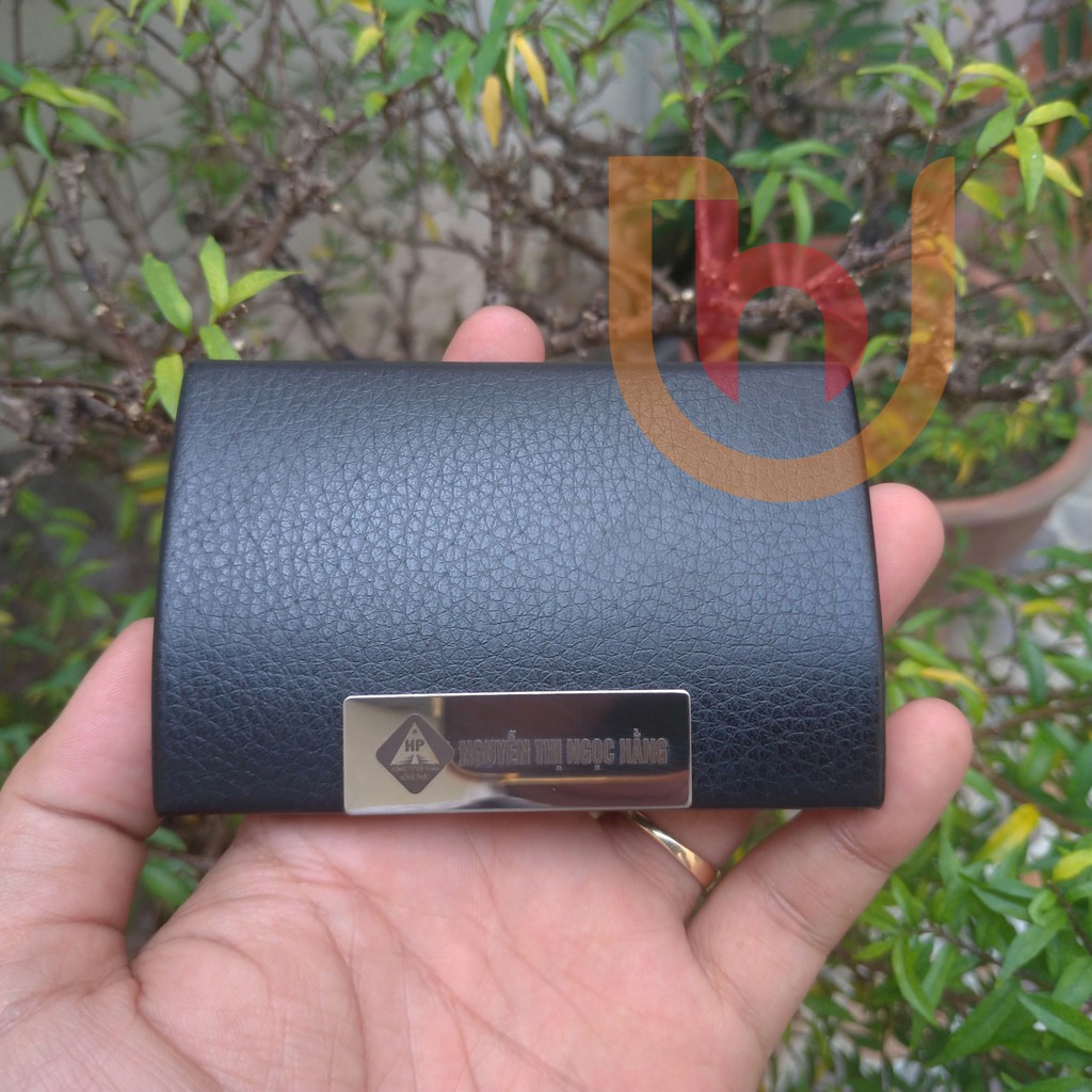 Hộp đựng name card, card visit bỏ túi cao cấp được làm bằng da simili và inox304