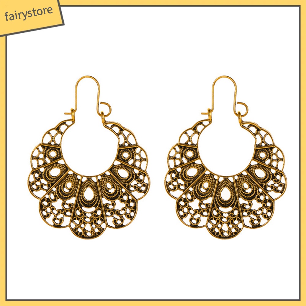 Bông tai hình hoa rỗng phong cách vintage thời trang nữ