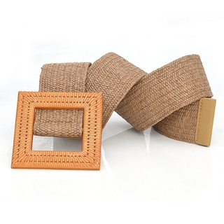 Thắt lưng dây đan màu trơn phong cách boho thời trang cho nữ