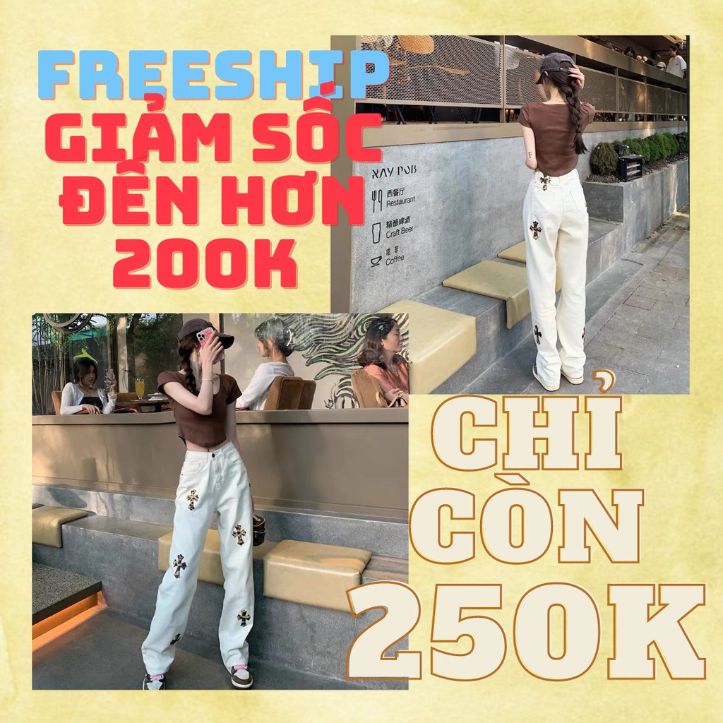 Ảnh chụp thật CÓ BIGSIZE - Quần jean ống rộng nữ cạp cao thánh giá Hàn Quốc