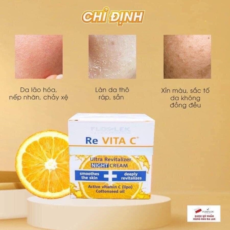 Kem dưỡng trắng da mặt Re Vita C  giúp dưỡng da trắng sáng, mờ thâm nám, chống lão hoá với Retinol và Vitamin C 50ml