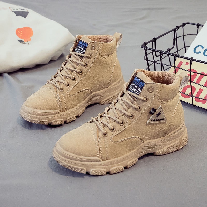 Đôi giày bốt phong cách Martin cổ ngắn thời trang theo phong cách Anh sành điệu cho nữ