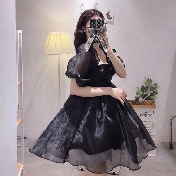 Váy Babydoll Nữ Tay Phồng Cổ Vuông- Đầm Công Chúa Tiểu Thư Dáng Xoè Chất Voan 2 Lớp Bồng Bềnh Phong Cách Hàn Quốc | BigBuy360 - bigbuy360.vn