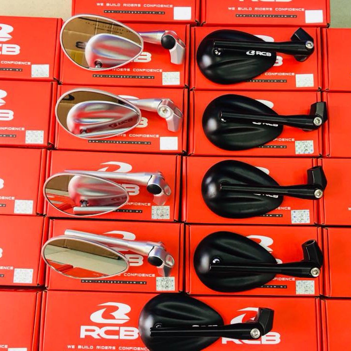 Gương chiếu hậu xe máy thời trang mini mẫu RCB S5 kiểu trái xoài gắn chân kính cho AB, SH, SH Mode, Wave,…