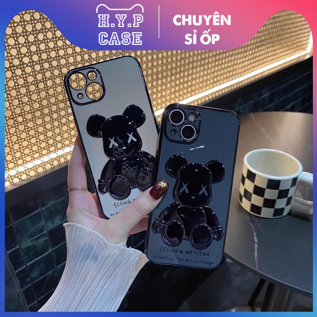 Ốp Lưng Iphone BEARBRICK Bóng Nổi 3D Viền Si Chống Bẩn Cạnh Vuông (02) | BigBuy360 - bigbuy360.vn