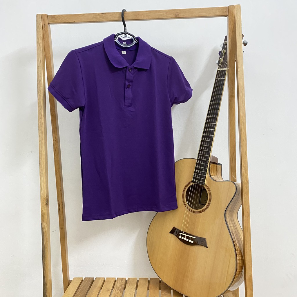 Áo POLO màu TÍM HUẾ - Áo phông Trơn Nam Nữ,ngắn tay có cổ,vải cao cấp không xù,co dãn 4 chiều. Nhận IN ẤN theo yêu cầu