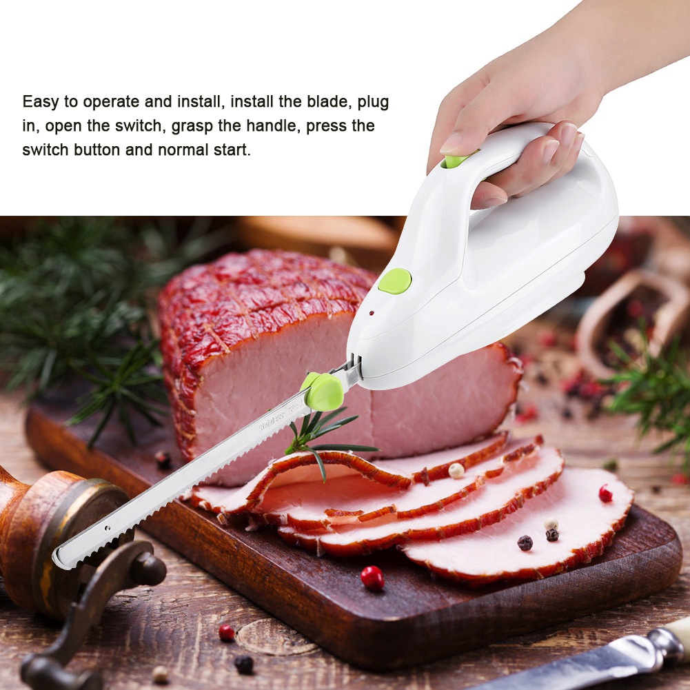 🌈Dao cắt bánh mì chạy điện bằng thép không gỉ 220-240v thiết kế lưỡi răng cưa tiện dụng cho nhà bếp